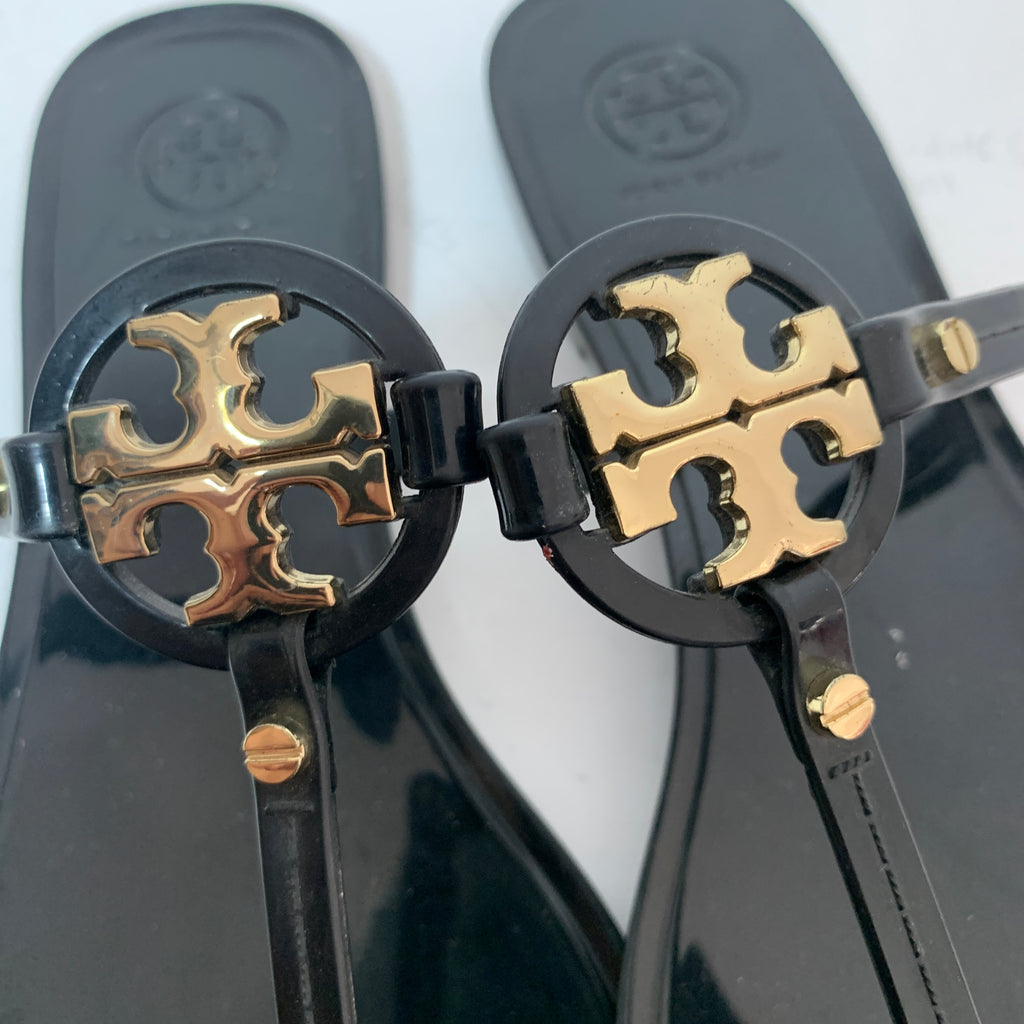 Tory Burch Black Miller Jelly Thong Sandals | Pre Loved |