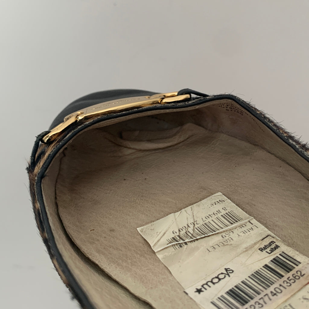 Michael Kors Animal Print & Black Leather Ballet Flats | Pre Loved |