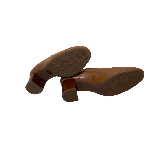 Tory Burch Tan Leather 'Benton 2' Block Heels | Pre Loved |