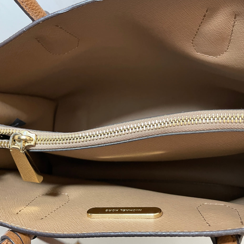 Michael Kors Tan Pebbled Leather 'Mercer' Satchel | Pre Loved |