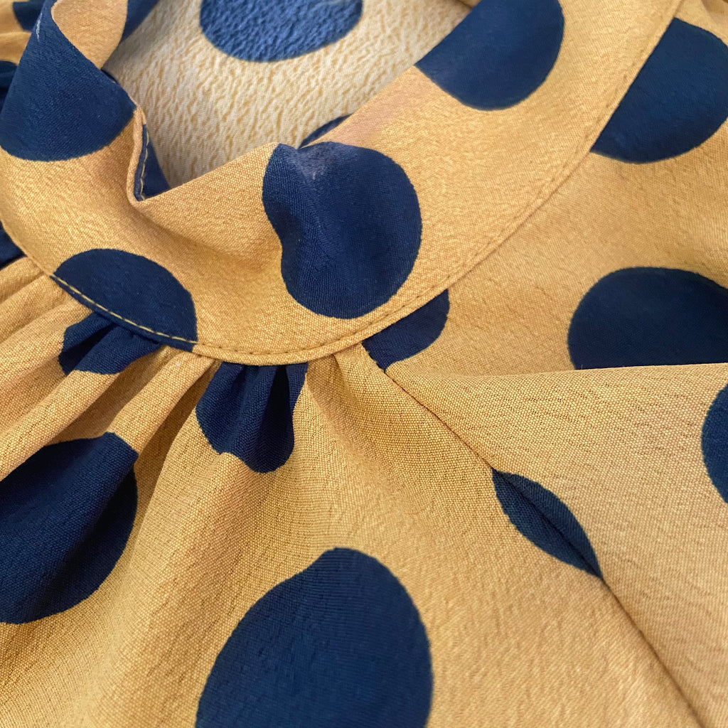 ZARA Mustard & Black Polka Dot Blouse | Pre Loved |