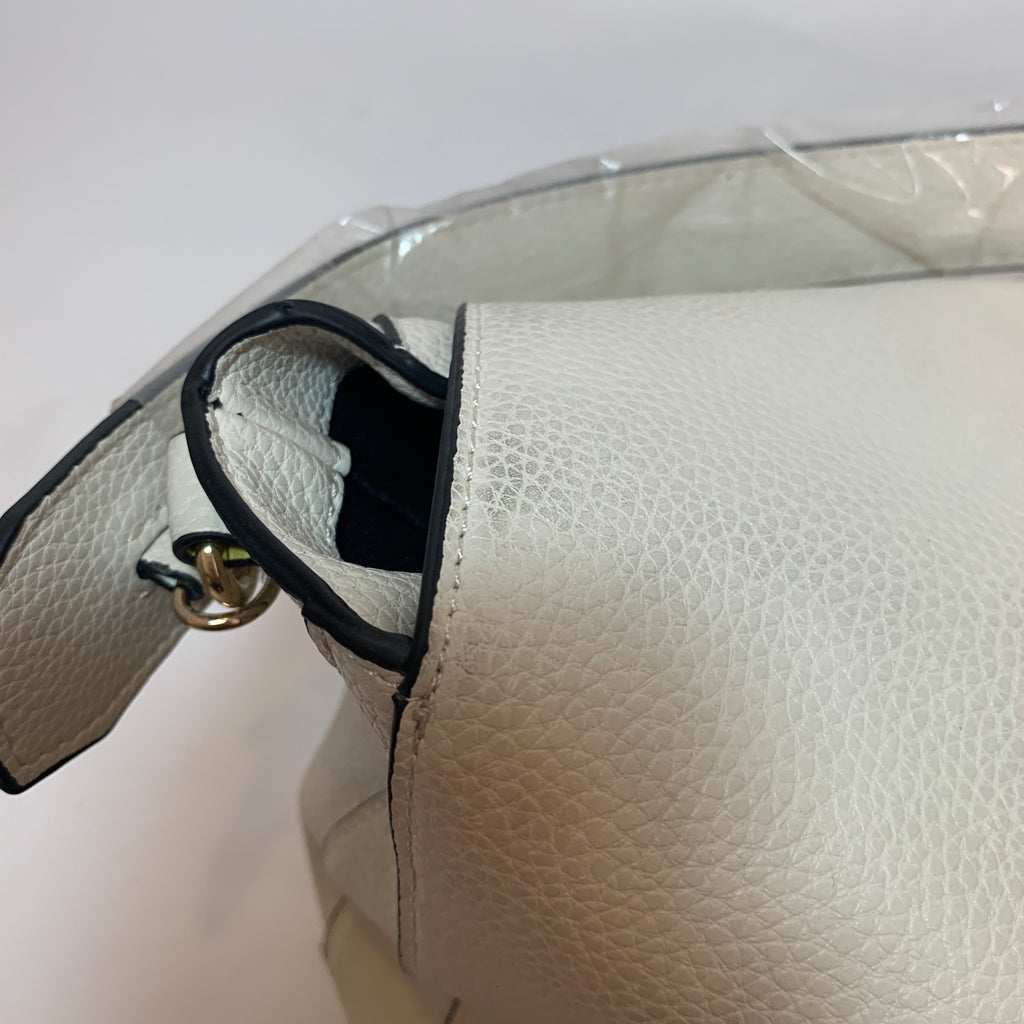 ZARA White Pebbled Large Shoulder Bag | Brand New |