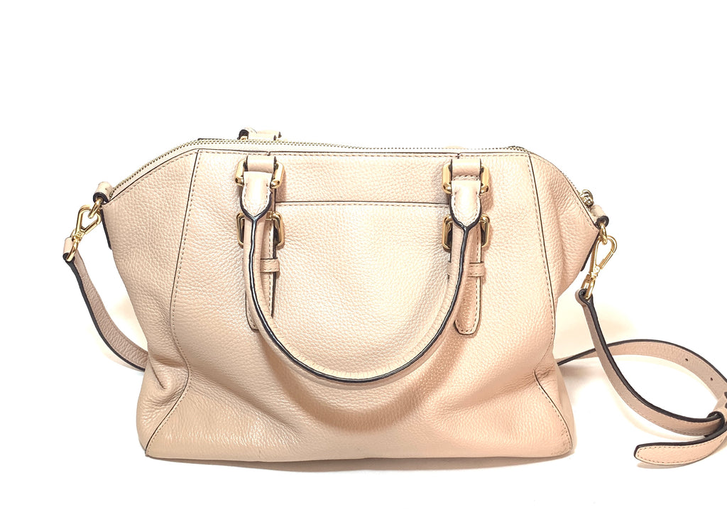 Michael Kors Nude-Beige Pebbled Leather Satchel | Pre Loved |