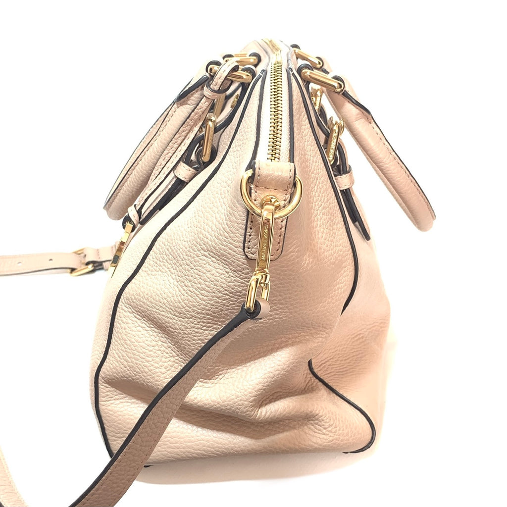 Michael Kors Nude-Beige Pebbled Leather Satchel | Pre Loved |