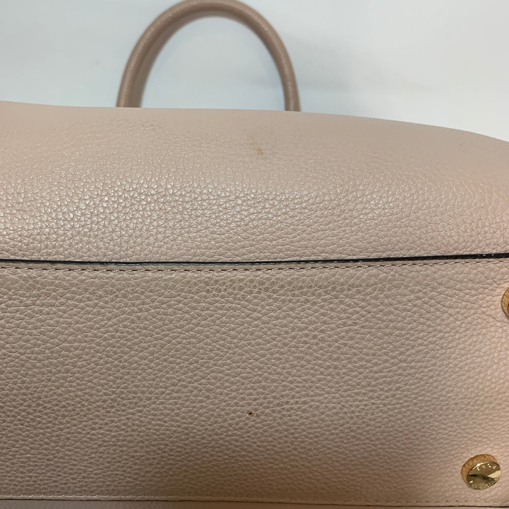 Michael Kors Nude-Beige Pebbled Leather Satchel | Pre Loved |