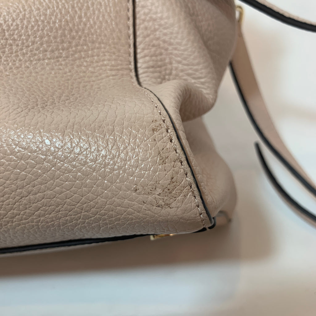 Michael Kors Nude-Beige Pebbled Leather Satchel | Pre Loved |