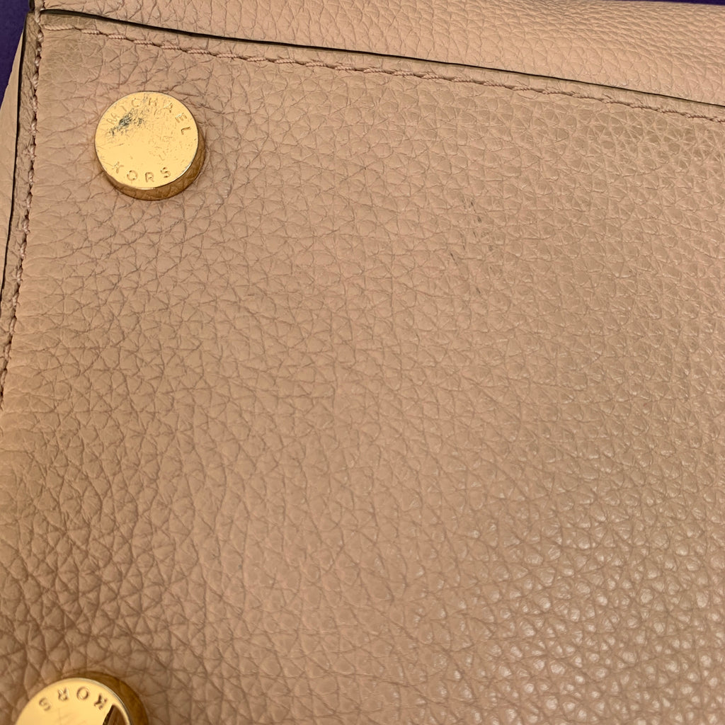 Michael Kors Nude-Beige Pebbled Leather Satchel | Pre Loved |