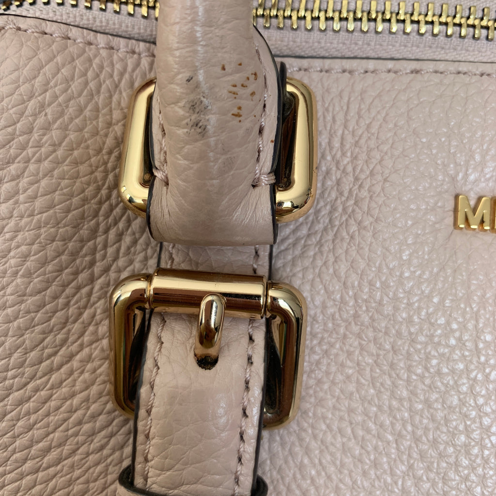 Michael Kors Nude-Beige Pebbled Leather Satchel | Pre Loved |