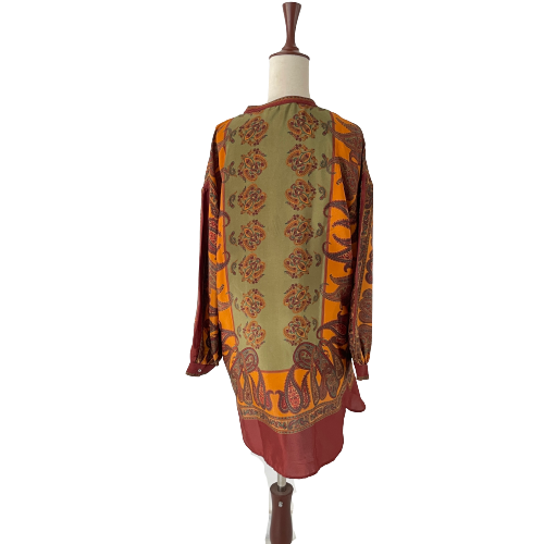 ZARA Green & Orange Printed Tunic | Gently Used |