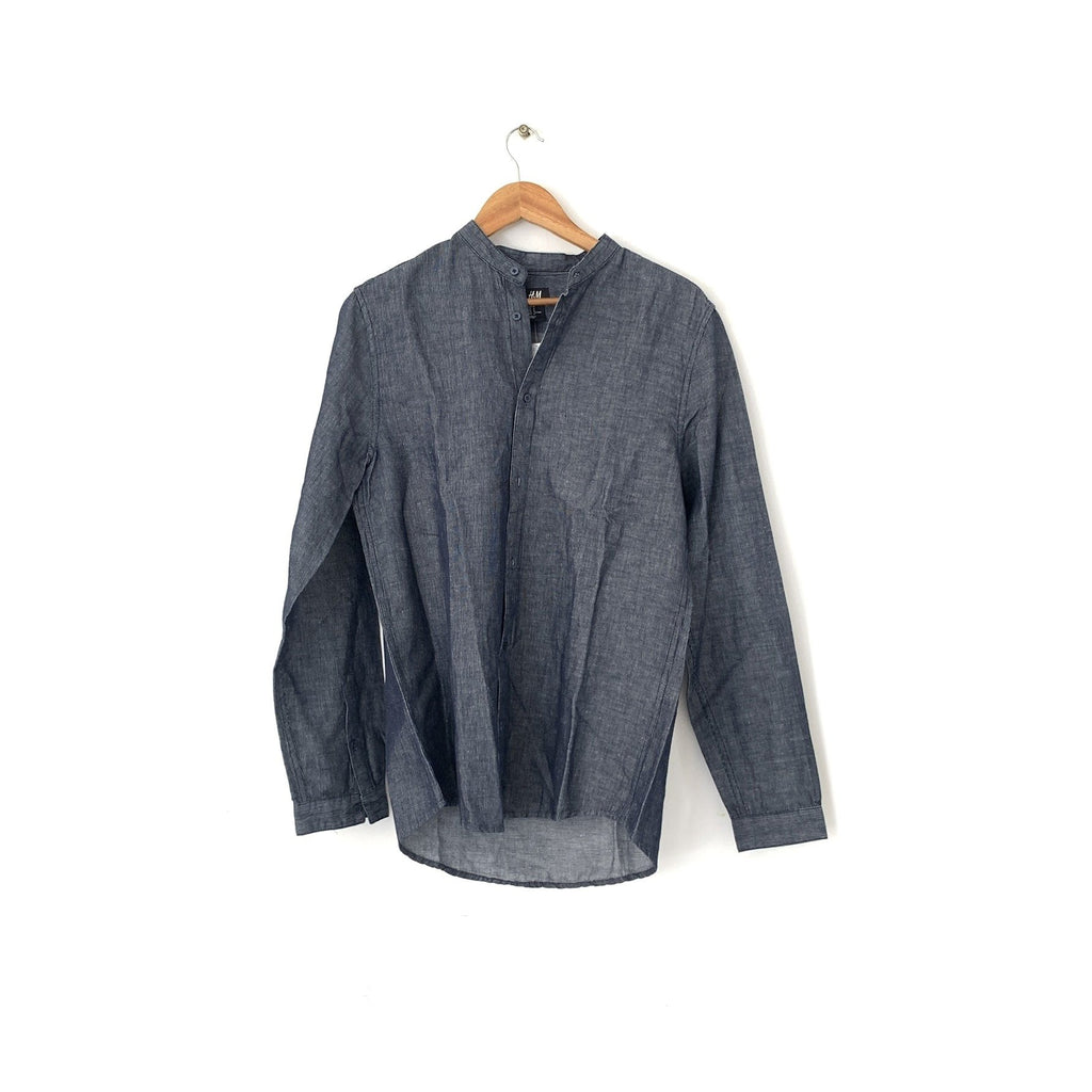 H&M Dark Blue Stone Wash Men's Shirt | Brand New |