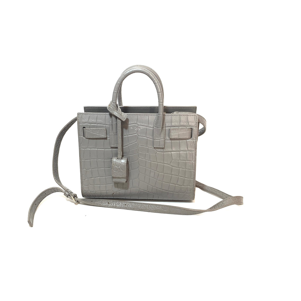 YSL Grey Leather 'Sac De Jour' Nano Satchel | Gently Used |