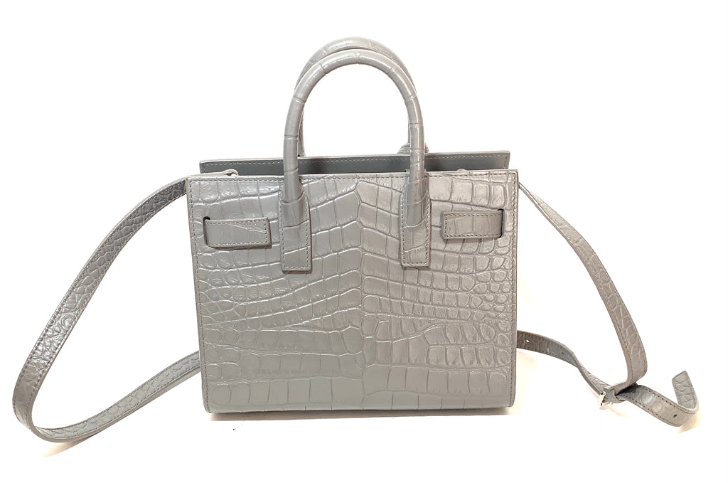 YSL Grey Leather 'Sac De Jour' Nano Satchel | Gently Used |