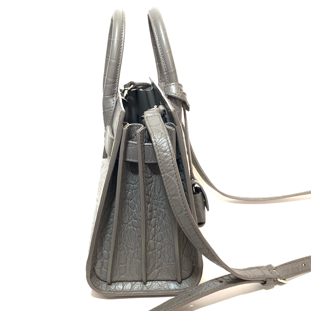 YSL Grey Leather 'Sac De Jour' Nano Satchel | Gently Used |