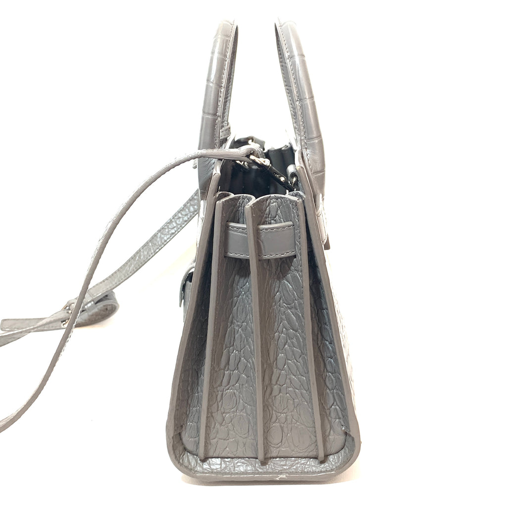 YSL Grey Leather 'Sac De Jour' Nano Satchel | Gently Used |