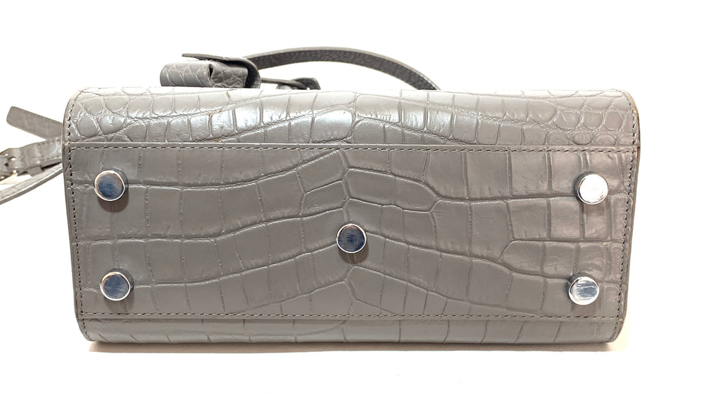 YSL Grey Leather 'Sac De Jour' Nano Satchel | Gently Used |