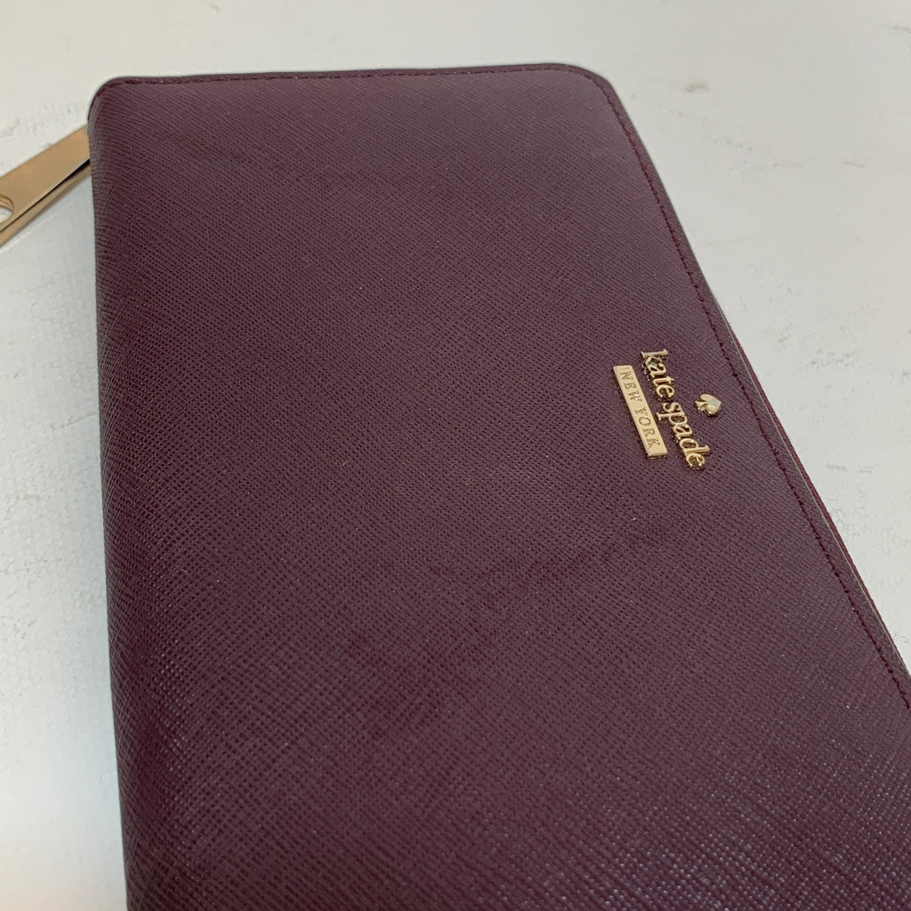 Kate Spade Purple Ziparound Leather Wallet | Gently Used |