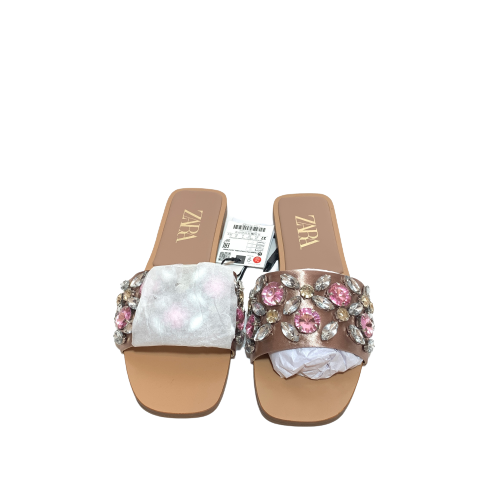 ZARA Mauve Rhinestone Sandals | Brand New |