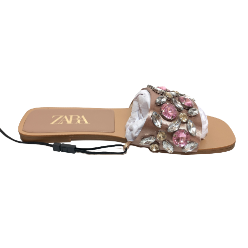 ZARA Mauve Rhinestone Sandals | Brand New |