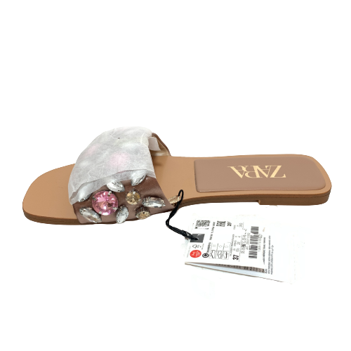 ZARA Mauve Rhinestone Sandals | Brand New |