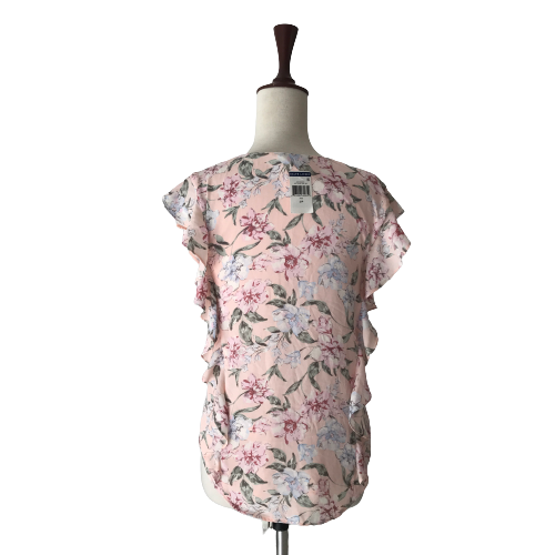 Ralph Lauren Pink Floral Frill Printed Blouse | Brand New |