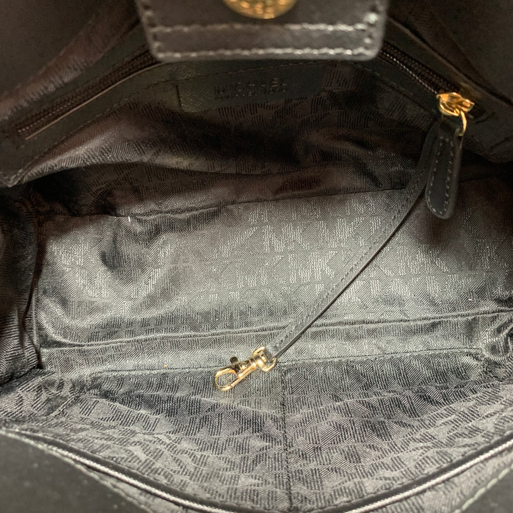 Michael Kors Black Leather 'Hamilton Lock' Satchel | Gently Used |