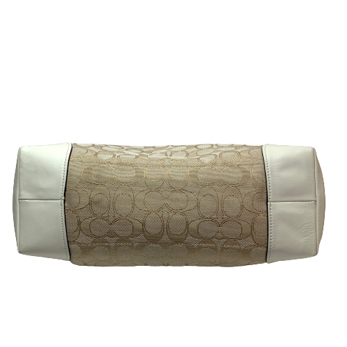 Coach Beige & Cream Signature Monogram Tote | Gently Used |