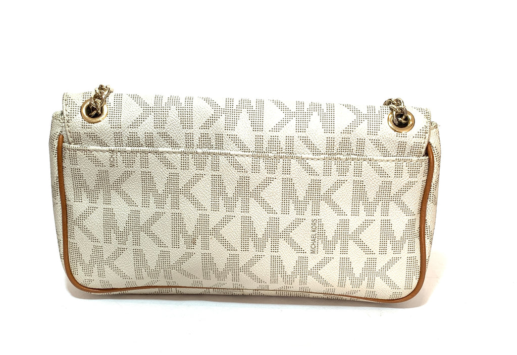 Michael Kors Vanilla Monogram Hamilton Flap Shoulder Bag | Pre Loved |