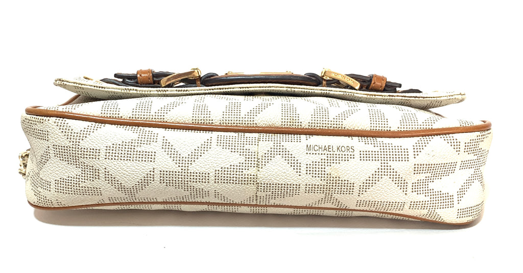 Michael Kors Vanilla Monogram 'Hamilton Flap' Shoulder Bag | Pre Loved |