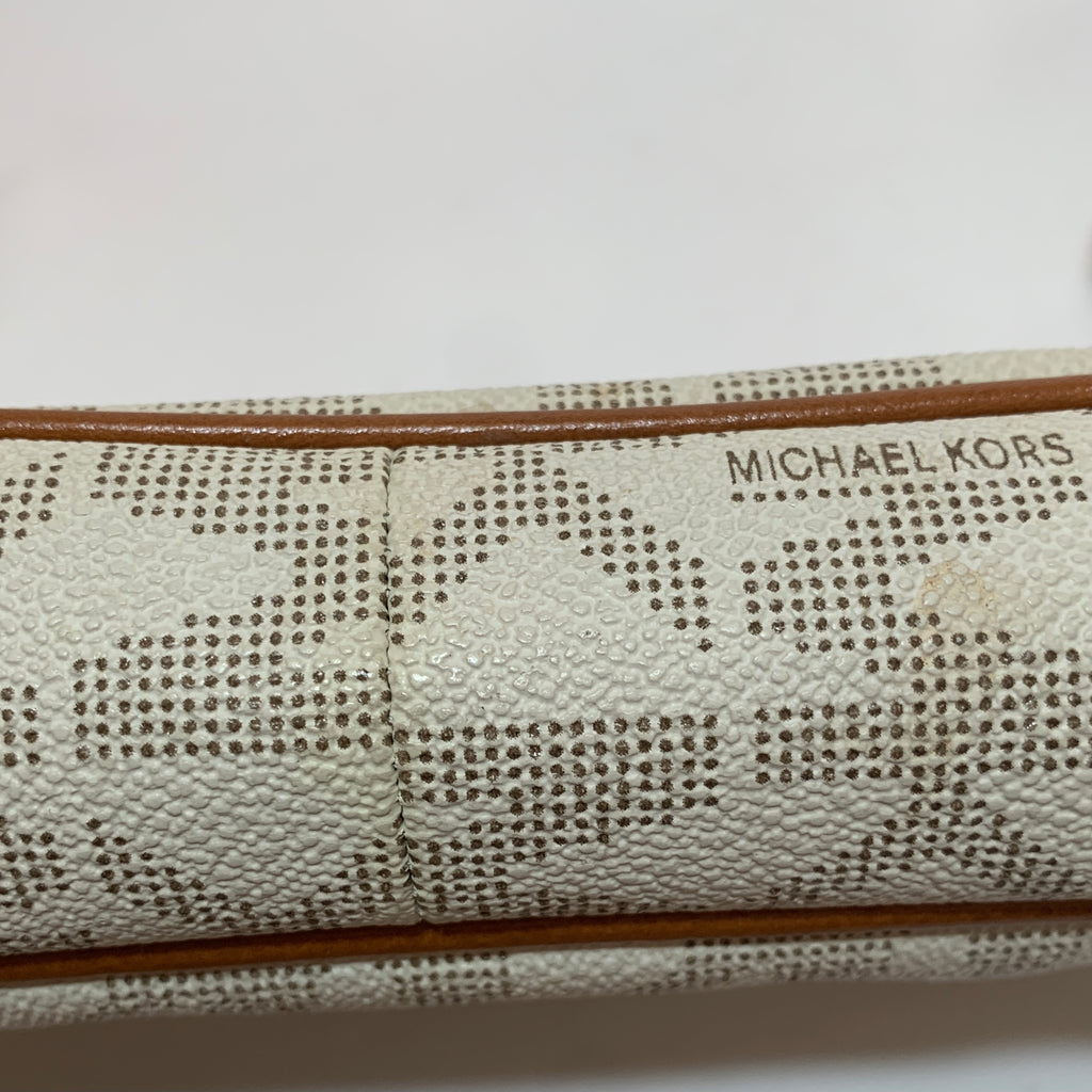 Michael Kors Vanilla Monogram Hamilton Flap Shoulder Bag | Pre Loved |