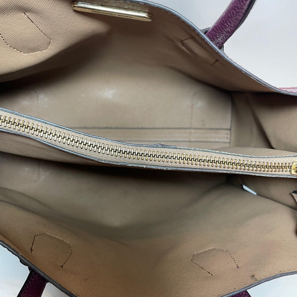 Michael Kors Purple Leather Mercer Satchel | Gently Used |