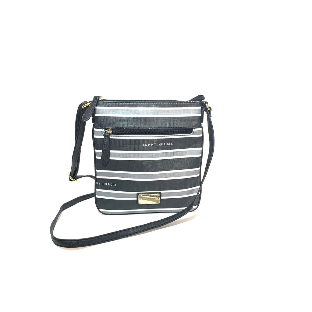 Tommy Hilfiger Black Striped Cross-Body Bag | Gently Used |