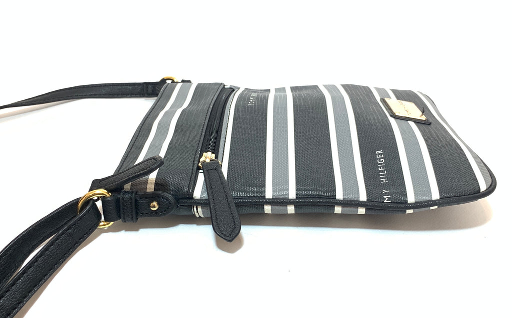 Tommy Hilfiger Black Striped Cross-Body Bag | Gently Used |
