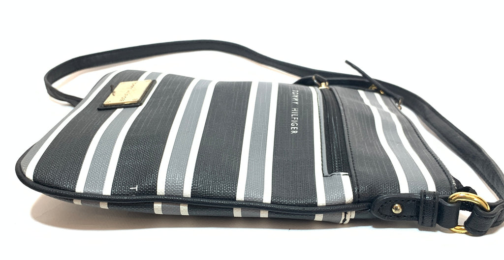 Tommy Hilfiger Black Striped Cross-Body Bag | Gently Used |