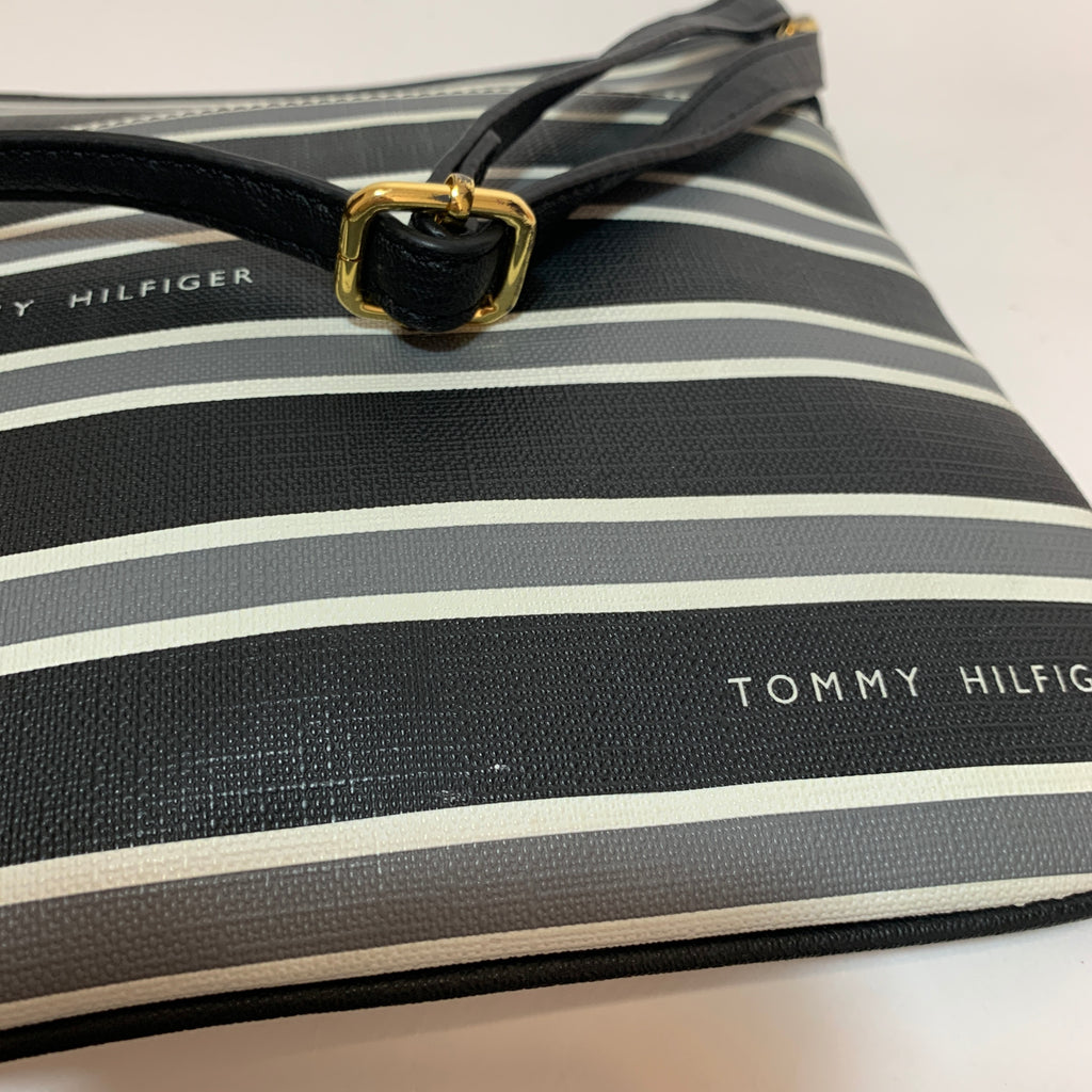 Tommy Hilfiger Black Striped Cross-Body Bag | Gently Used |