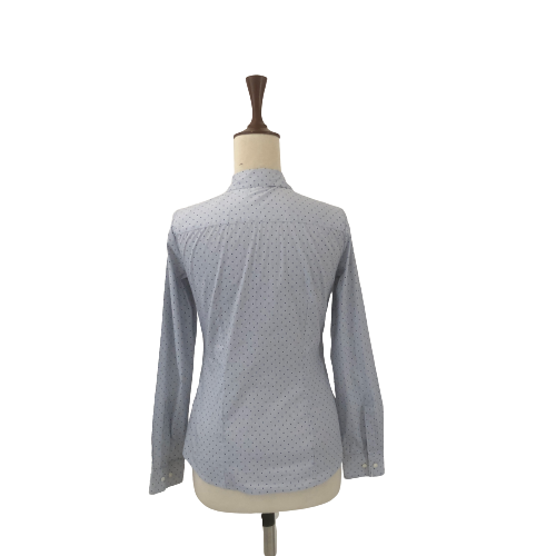 H&M Light Blue Polka Dotted Collared Shirt | Gently Used |