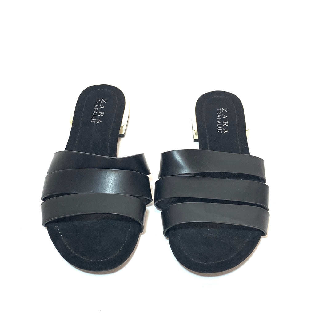 ZARA Black Multi-Strap Sandals | Pre Loved |