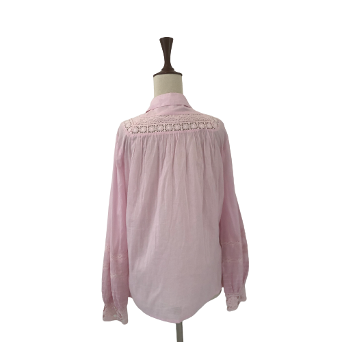 River Island Pink Lace Trim Blouse | Brand New |