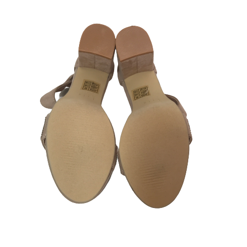 Nicole Miller Suede & Rhinestone Block Heels | Brand New |