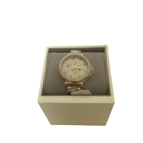 Michael Kors MK3945 Gold Peacock Pattern Watch | Brand New |