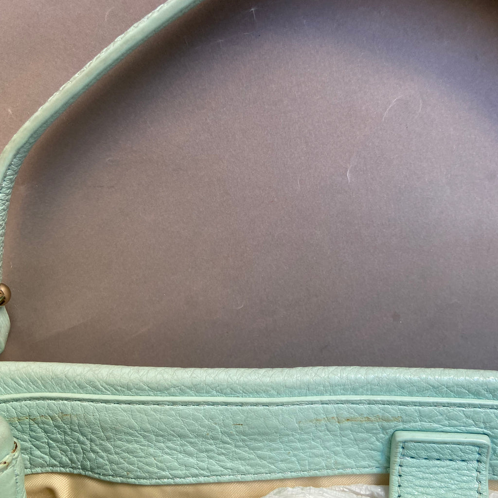Kate Spade Light Aqua Blue Pebbled Leather Shoulder Bag | Pre Loved |