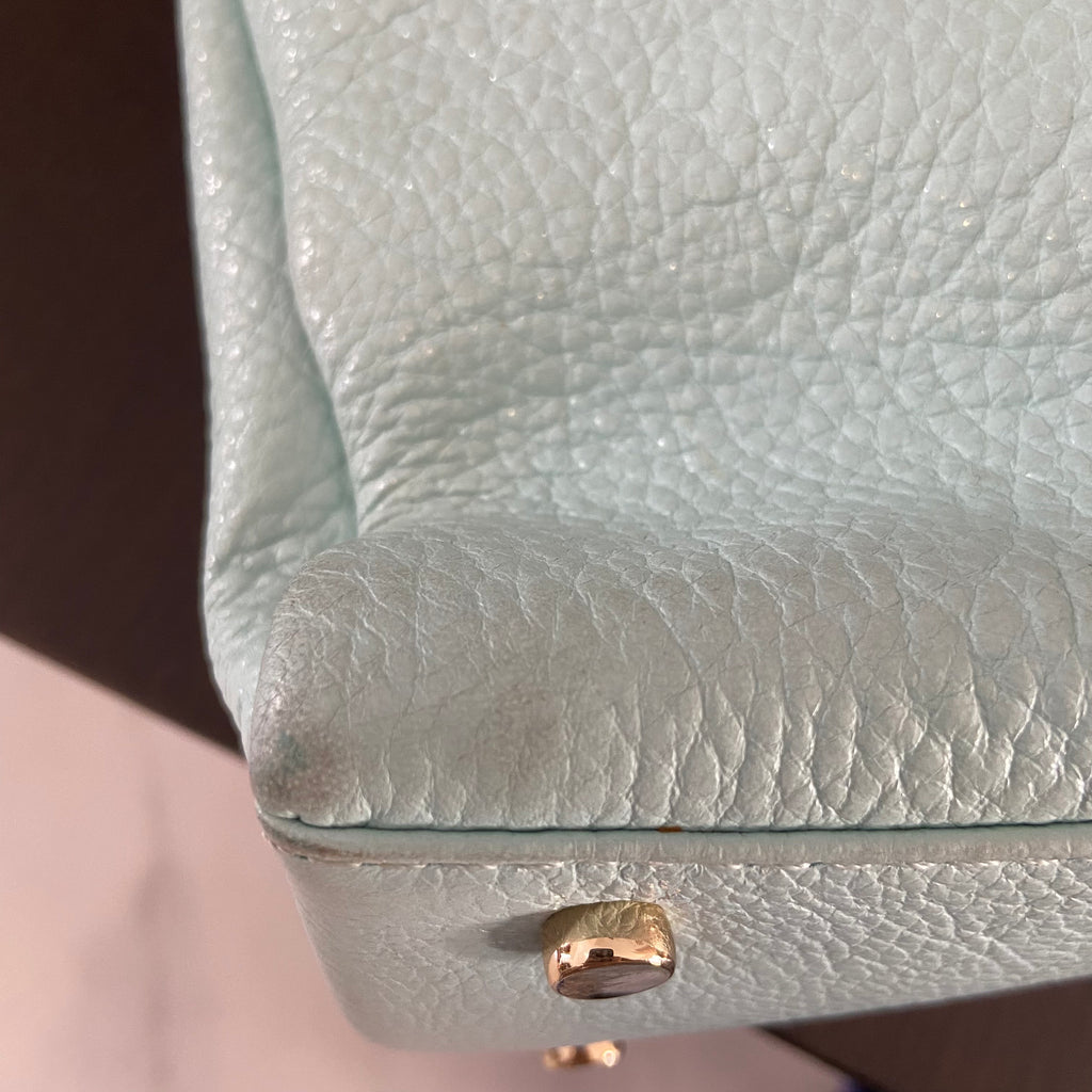 Kate Spade Light Aqua Blue Pebbled Leather Shoulder Bag | Pre Loved |