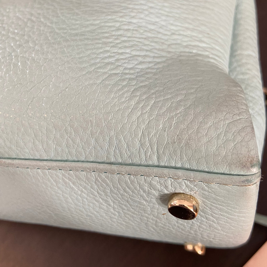 Kate Spade Light Aqua Blue Pebbled Leather Shoulder Bag | Pre Loved |