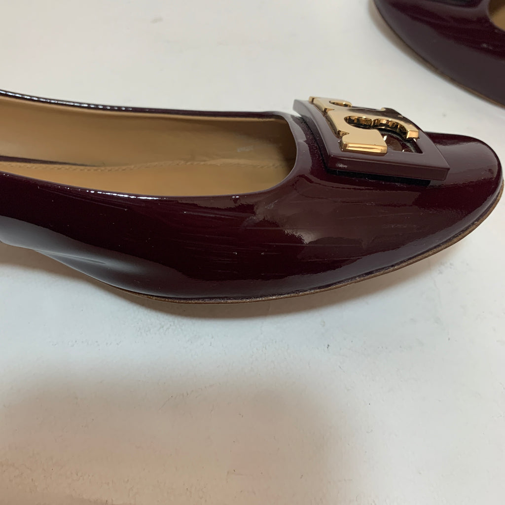 Tory Burch Maroon Patent Leather 'Jill' Pumps | Pre Loved |