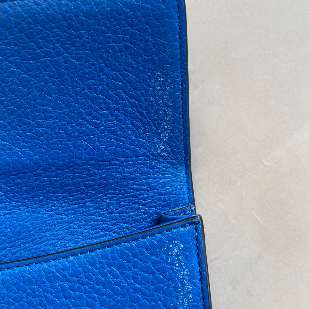 Rebecca Minkoff Electric Blue Gold Studded Clutch | Pre Loved |