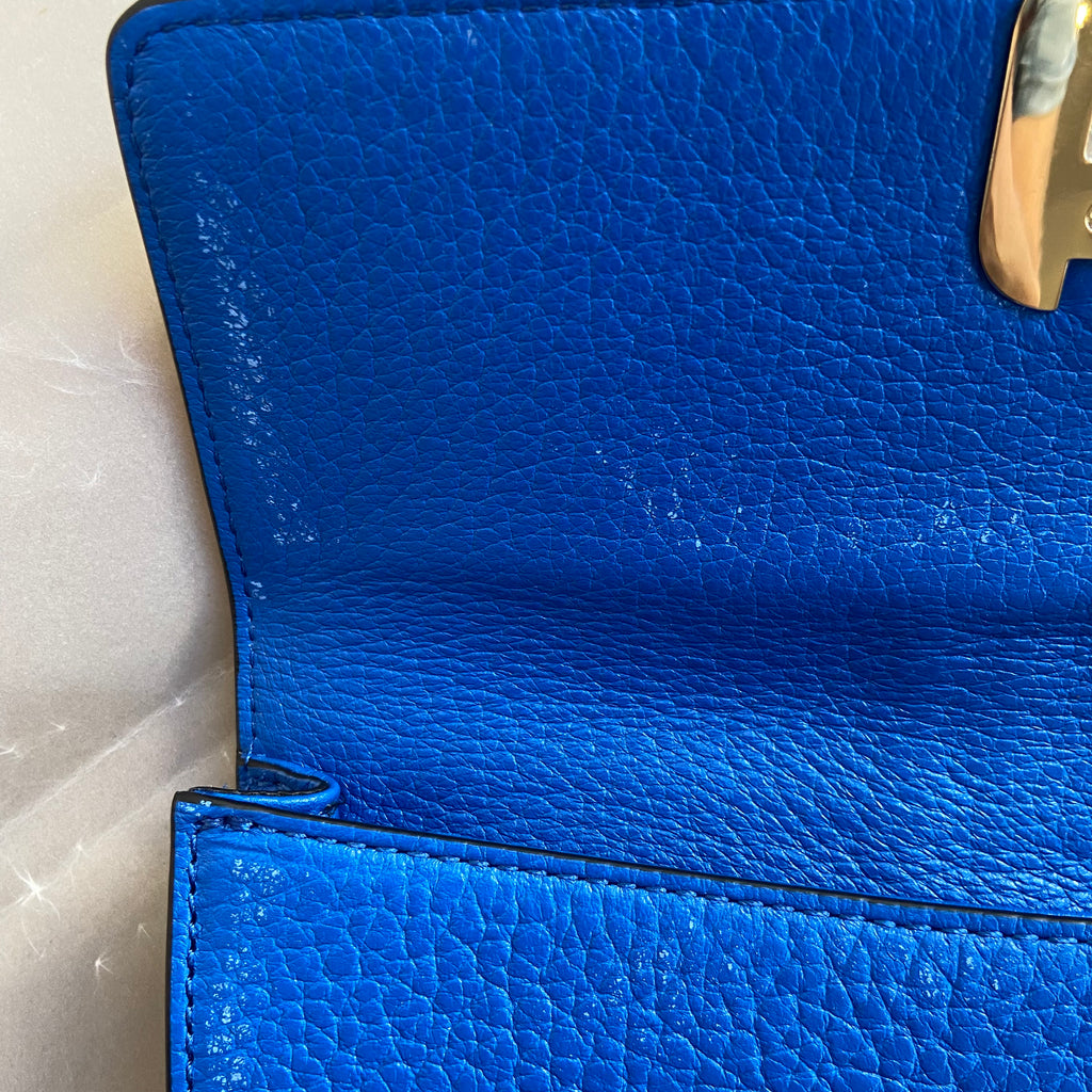 Rebecca Minkoff Electric Blue Gold Studded Clutch | Pre Loved |