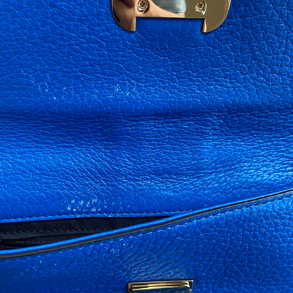 Rebecca Minkoff Electric Blue Gold Studded Clutch | Pre Loved |