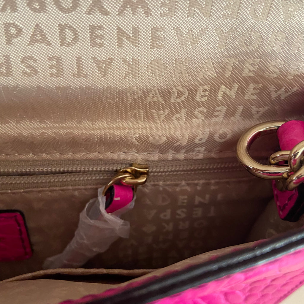 Kate Spade Pink “Orchard Valley Fiona” Croc Textured Leather Shoulder Bag | Gently Used |