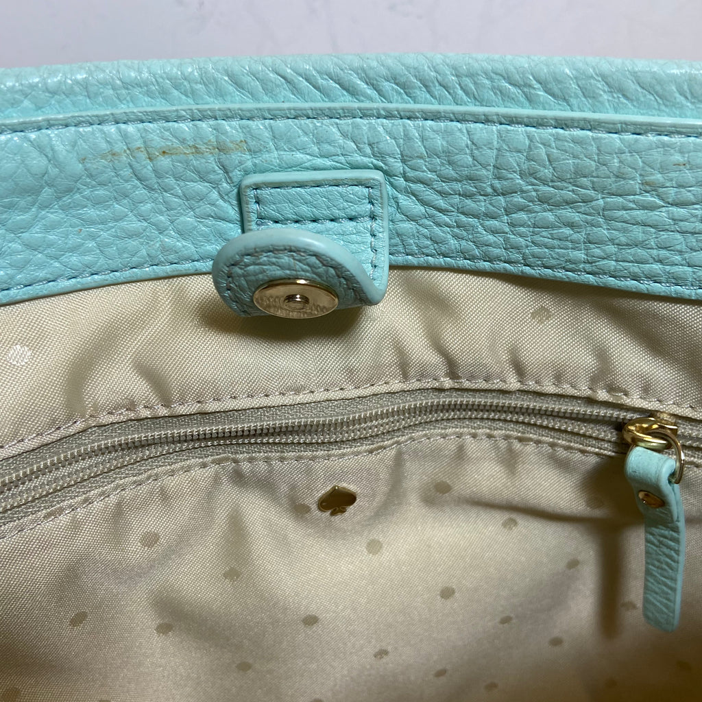 Kate Spade Light Aqua Blue Pebbled Leather Shoulder Bag | Pre Loved |