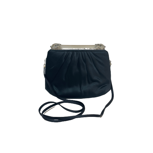 Judith Lieber Blue Satin Vintage Convertible Clutch | Gently Used |