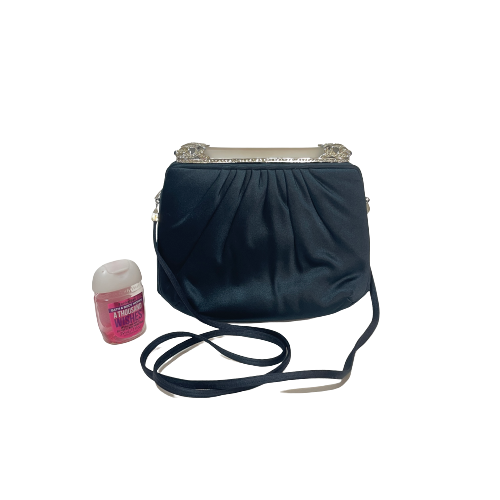 Judith Lieber Blue Satin Vintage Convertible Clutch | Gently Used |